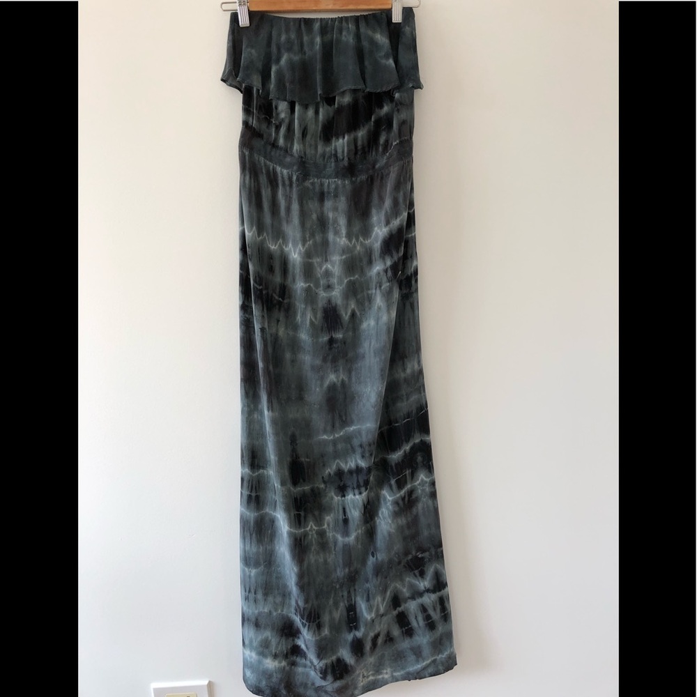 Gypsy 05 Strapless Green Tie Dye Maxi Silk
